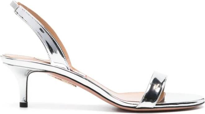 Aquazzura So Nude 50mm metallic sandals Silver