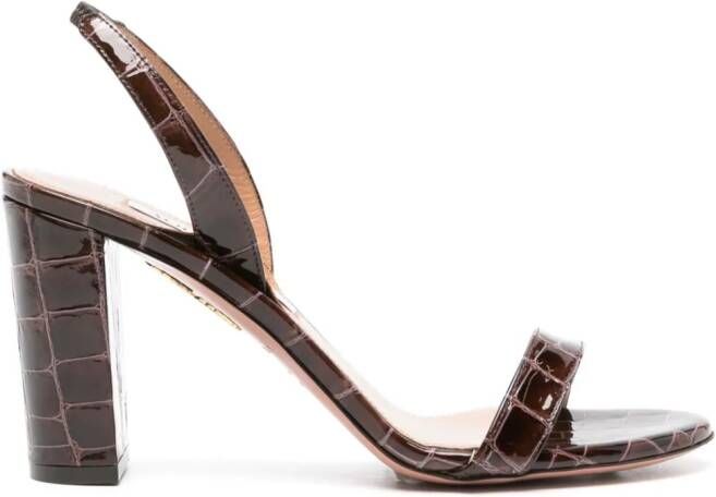 Aquazzura So Nude 85mm leather sandals Brown
