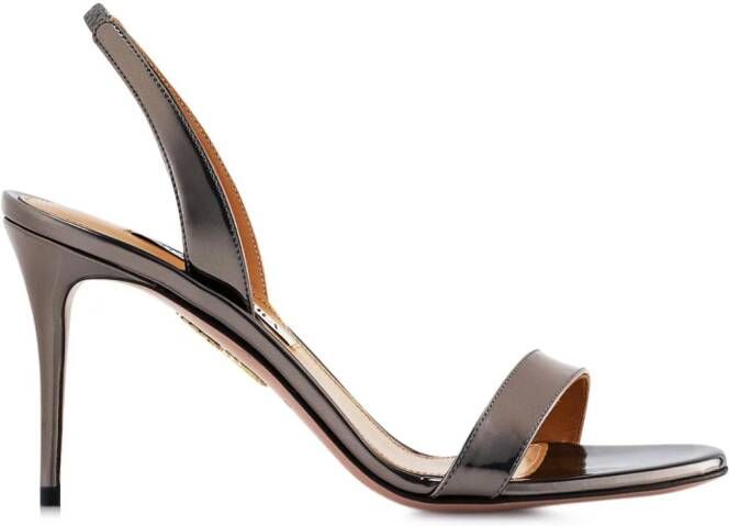 Aquazzura So Nude 85mm patent leather sandals Black