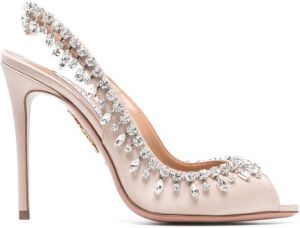 Aquazzura Temptation 105mm crystal-embellished sandals Pink