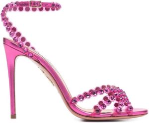 Aquazzura Tequila crustal-embellished sandals Pink