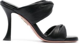 Aquazzura Twist 95mm leather sandals Black