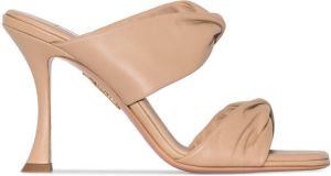 Aquazzura Twist 95mm leather sandals New nude
