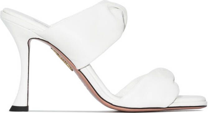 Aquazzura Twist 95mm leather sandals White