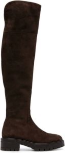 Aquazzura Whitney 50mm suede boots Brown