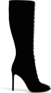Aquazzura Wild Desire 105mm velvet boots Black