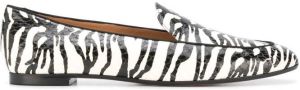 Aquazzura zebra pattern loafers Black