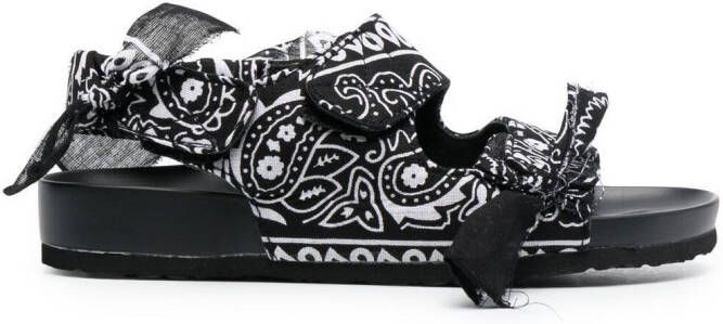 Arizona Love Apache bandana-print sandals Black