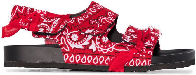 Arizona Love bandana-print flat sandals Red
