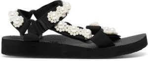 Arizona Love peal-embellished touch-strap sandals Black
