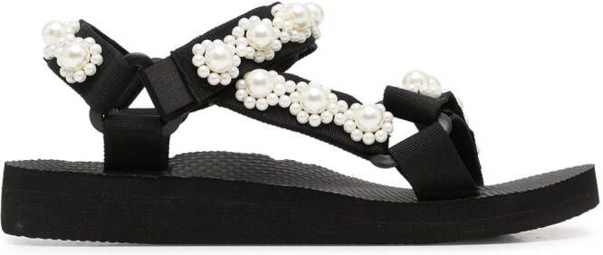 Arizona Love pearl embellished sandals Black