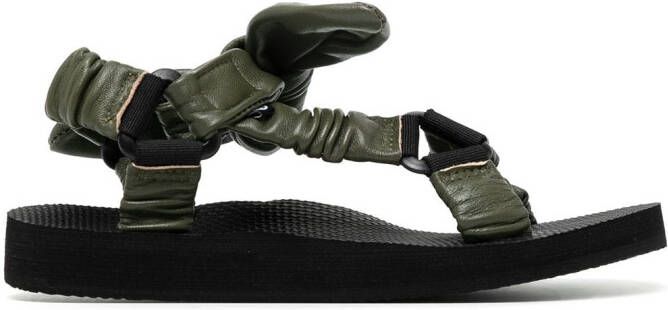 Arizona Love tie detail leather sandals Black