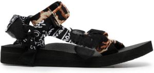 Arizona Love Trekky leopard-print bandana sandals Black