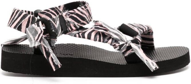 Arizona Love Trekky zebra-print sandals Black