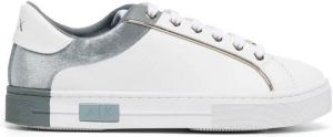 Armani Exchange colour-block leather lace-up sneakers White