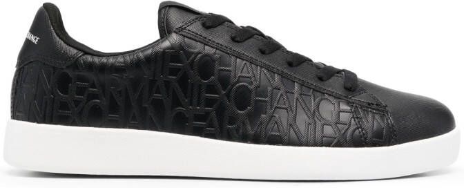 Armani Exchange embossed-logo low-top sneakers Black