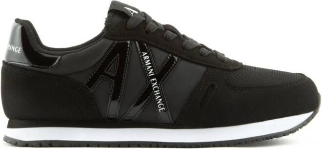 Armani Exchange embossed-logo panelled sneakers Black