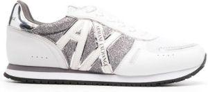Armani Exchange glitter-panelled sneakers White
