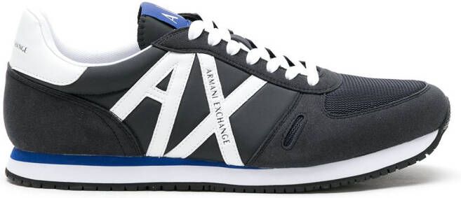 Armani Exchange lace-up logo detail sneakers Blue