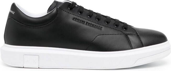 Armani Exchange leather low-top sneakers Black