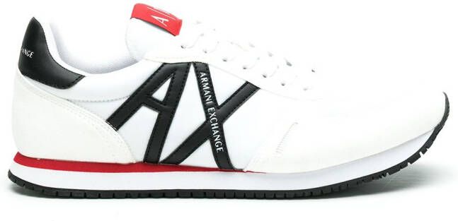 Armani Exchange logo-patch lace-up sneakers White