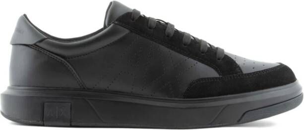 Armani Exchange logo-perforated lace-up sneakers Black