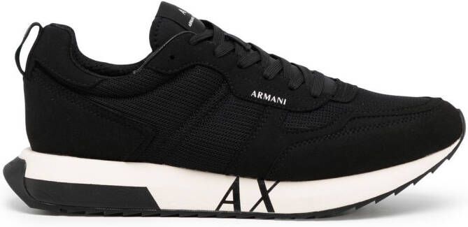 Armani Exchange logo-print detail low-top sneakers Black