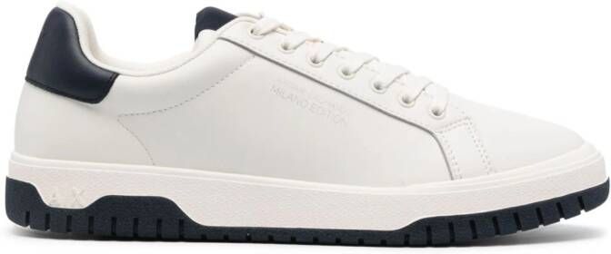 Armani Exchange logo-print leather sneakers White