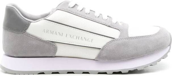 Armani Exchange logo-print panelled sneakers Grey