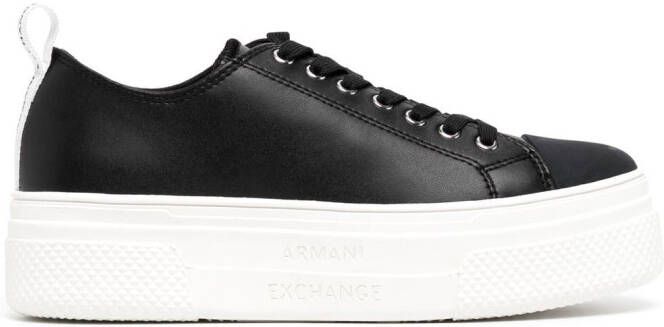 Armani Exchange logo-print platform sneakers Black