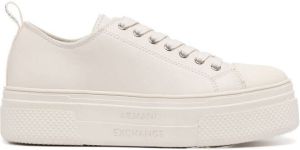 Armani Exchange logo-print platform sneakers White