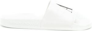 Armani Exchange logo-print slip-on slides White