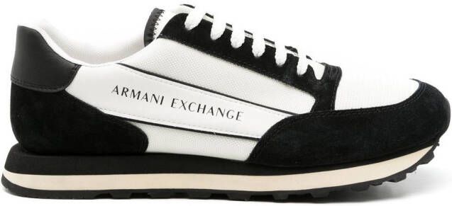 Armani Exchange panelled logo-print sneakers White