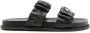 Armani Exchange ruched-detail logo-plaque sandals Black - Thumbnail 1