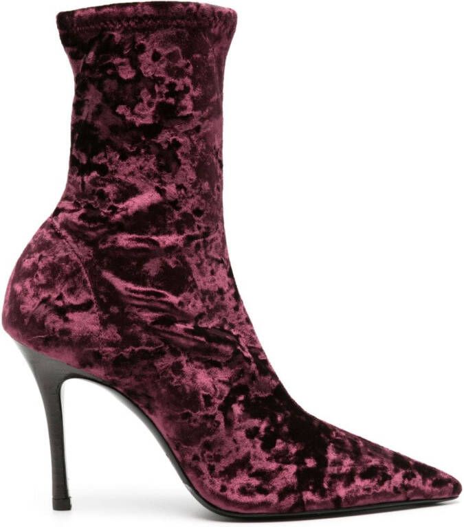 Arteana Corsini 95mm crushed-velvet boots Purple