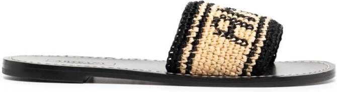 Arteana Elba Crochet flat sandals Neutrals