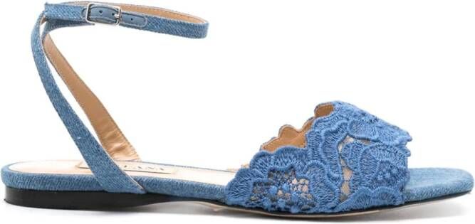 Arteana floral-lace strap sandals Blue
