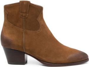 Ash 50mm heeled suede boots Brown