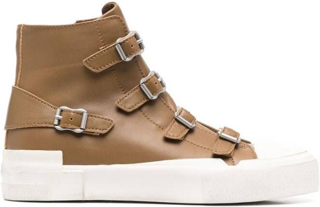 Ash buckle-detail leather sneakers Brown