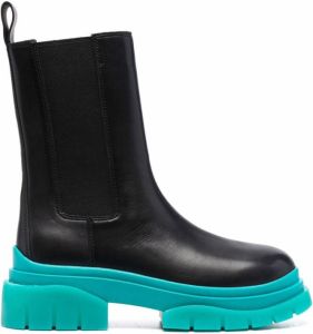 Ash contrasting-sole leather boots Black