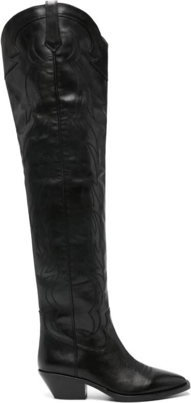 Ash Delirium 60mm leather knee boots Black