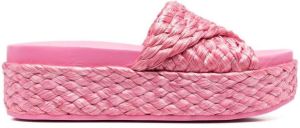 Ash Dolly interwoven straw sandals Pink