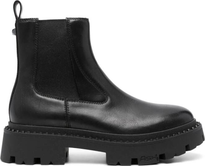 Ash elasticated-panels ankle-length leather boots Black