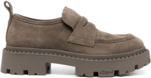 Ash Genial chunky suede loafers Green