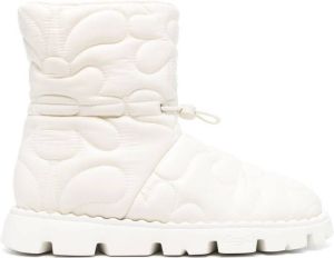 Ash Jewel quilted floral snow boots White