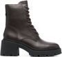Ash lace-up detail leather boots Brown - Thumbnail 1