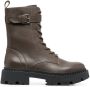 Ash leather lace up boots Green - Thumbnail 1