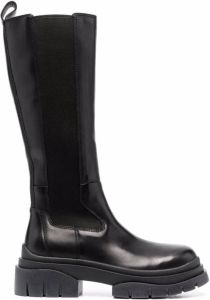 Ash Lucky knee-length leather boots Black