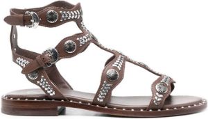 Ash Pacha stud-embellished sandals Brown