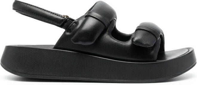 Ash padded-design leather sandals Black
